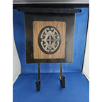 Vintage Black Metal Wall Mount Mailbox w/Emblem and Newspaper Rack Hooks