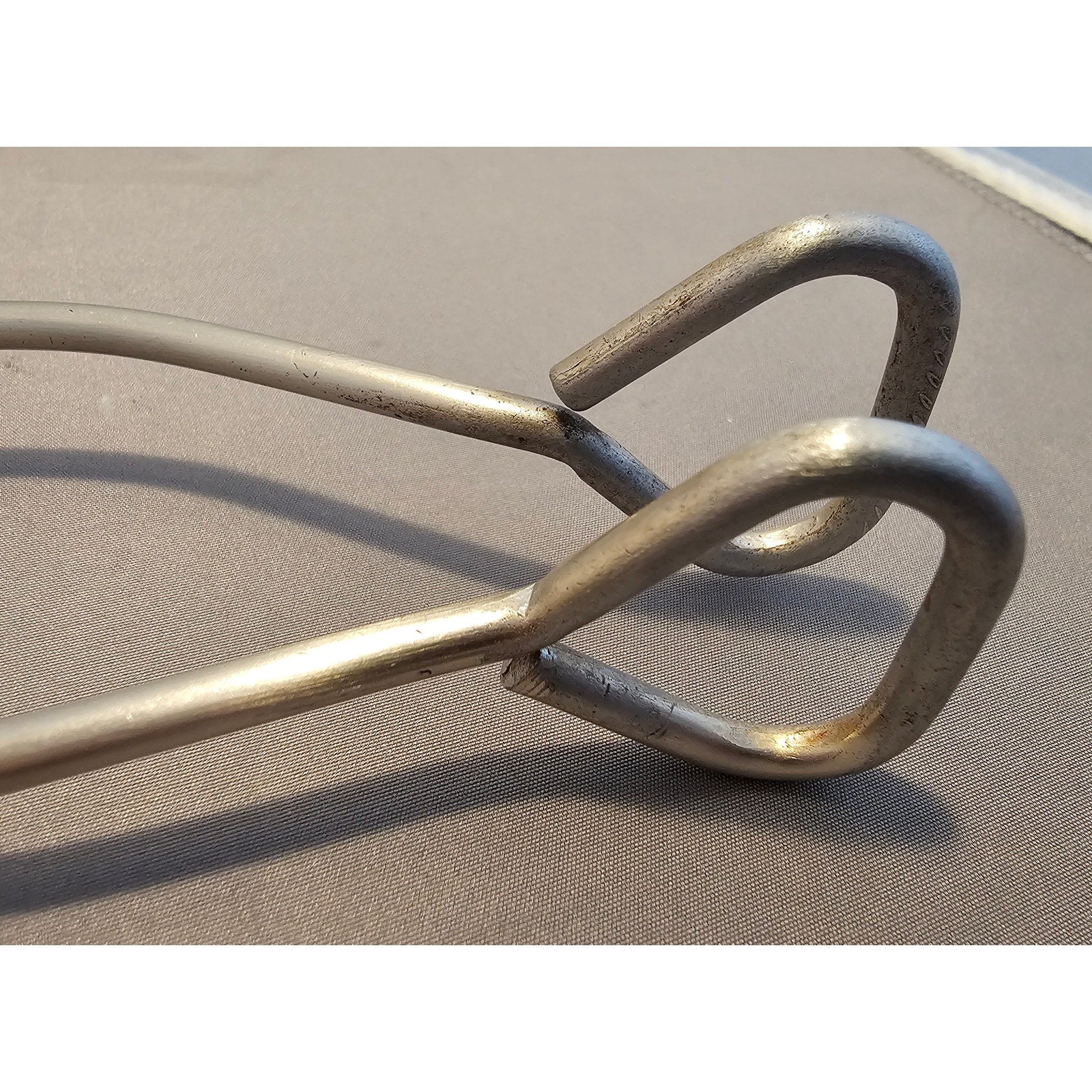 Vintage Ekco 10-1/2" Red Rubber Handle Stainless Steel Tongs - USA