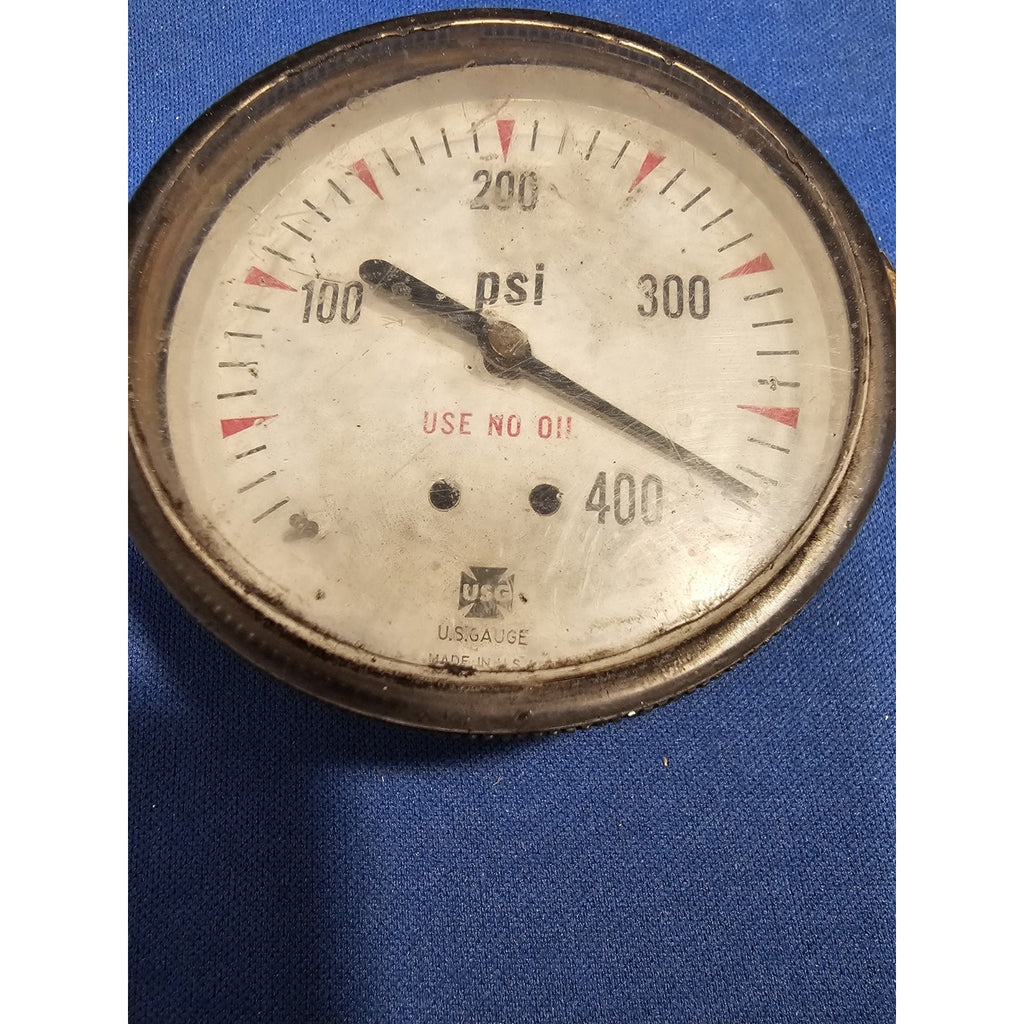Vintage USG U.S. Gauge 0-400 psi Brass Gauge - USA