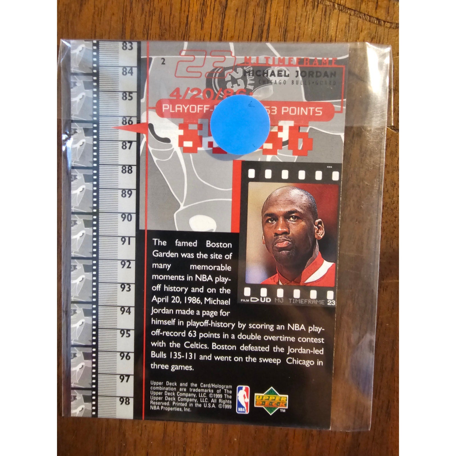 Michael Jordan 1999 Upper Deck #C2 - Playoff Record 63 Pts - MJ Retires - Jumbo