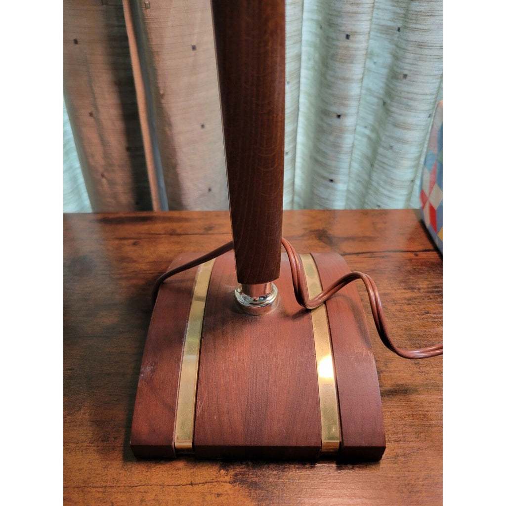 Mid Century Modern (MCM) Wood & Brass Desk/Piano Lamp - Retro Works!