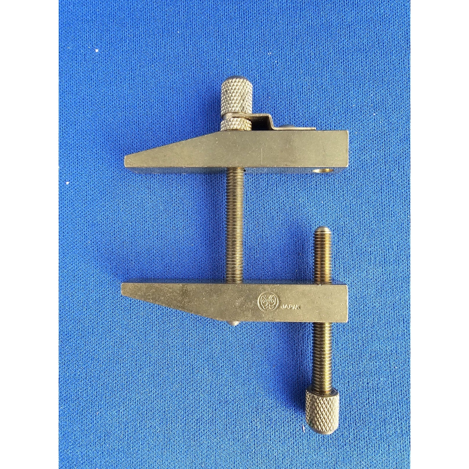 Vintage Brass Machinist Parallel Jaw Clamps 2" long - Butterfly Logo - Japan