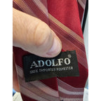 Vintage Adolfo Men's Necktie - Red w/Stripes - 54" x 3"