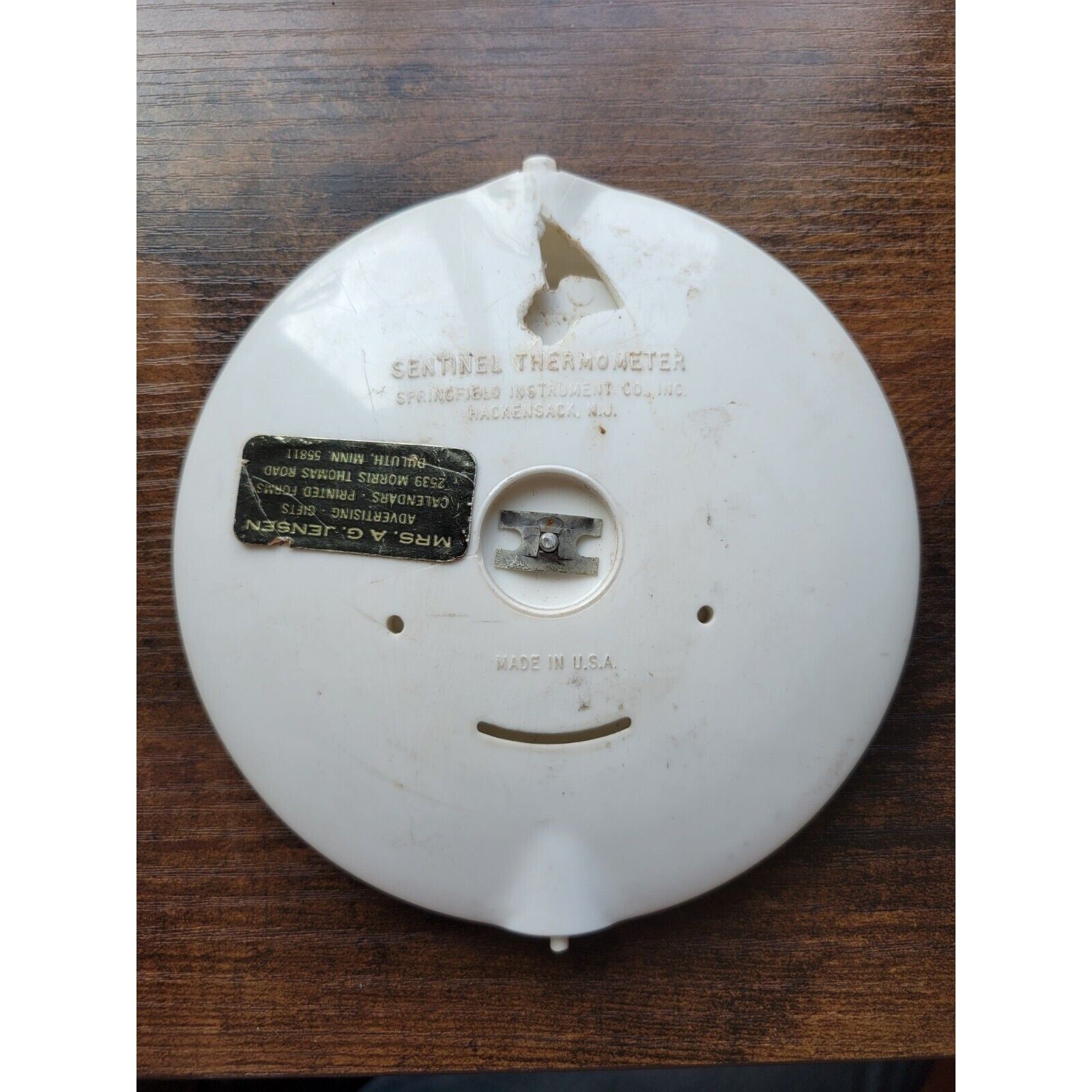 Vintage Newton Mfg Round Thermometer #042A Specialty Advertising - Made In USA