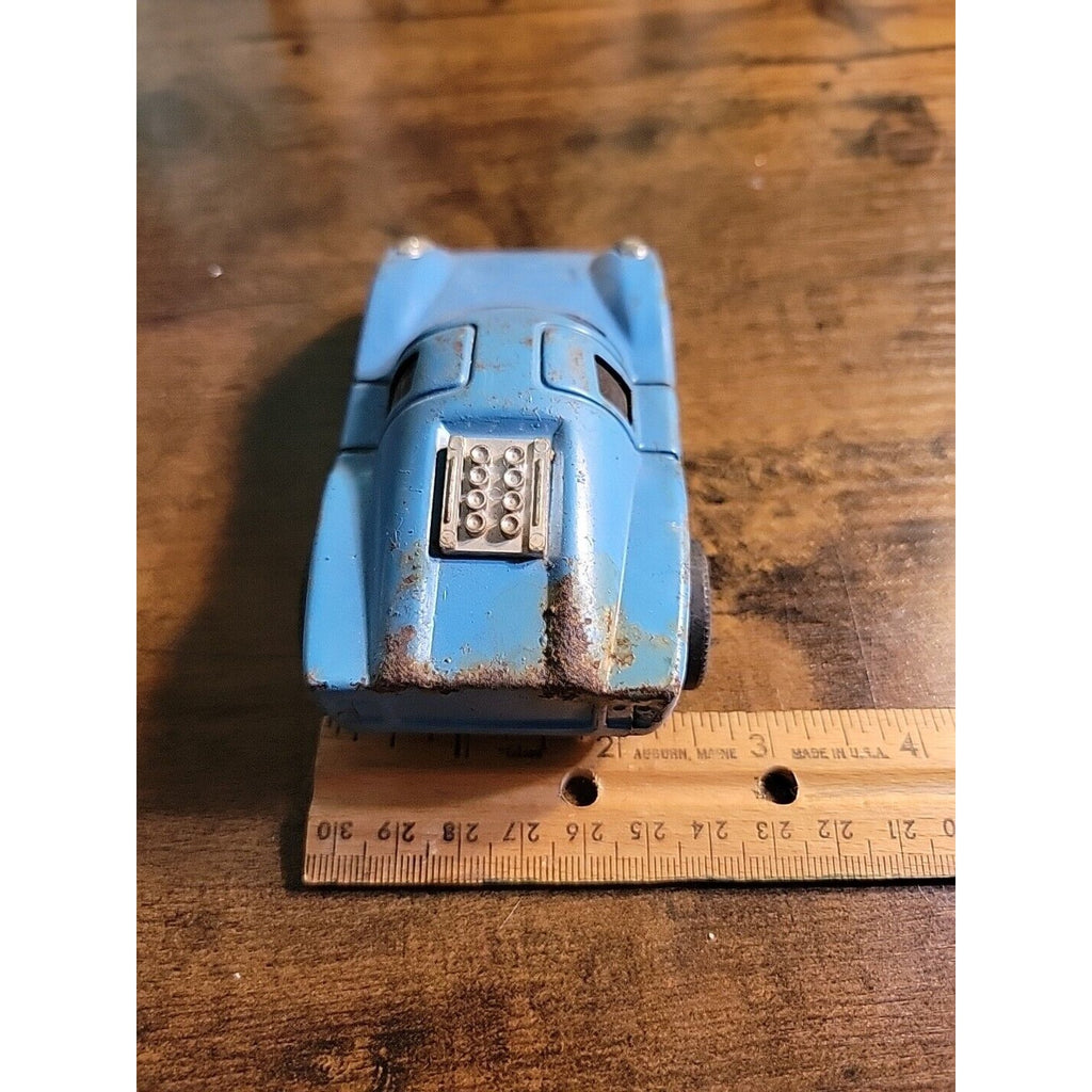 Vintage Tonka Friction Coyote Ferrari Blue Pressed Steel Car #6 - Japan Porsche