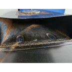 Vintage Black Metal Wall Mount Mailbox w/Emblem and Newspaper Rack Hooks