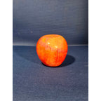 Vintage Alabaster Marble Carved Stone Fruit - Medium 2" tall - Apple Red