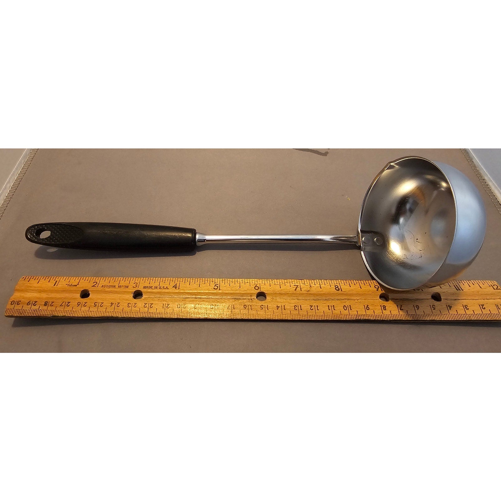 Vintage Ekco Soup Ladle - 10-1/2" Stainless Steel w/Black Plastic Handle - USA