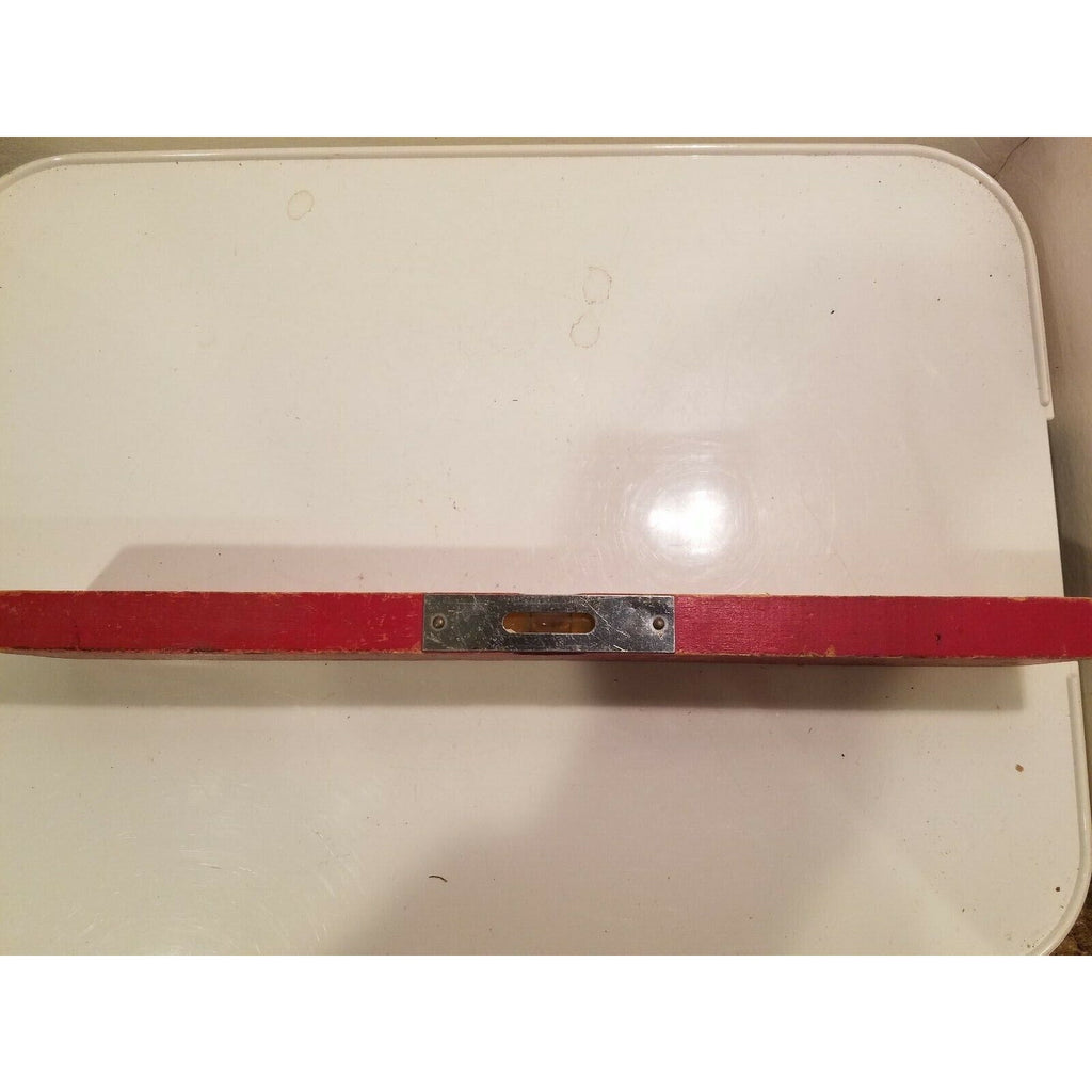 Johnson No. 12 Wood Level Red Made in USA 12 inch 1 bubble