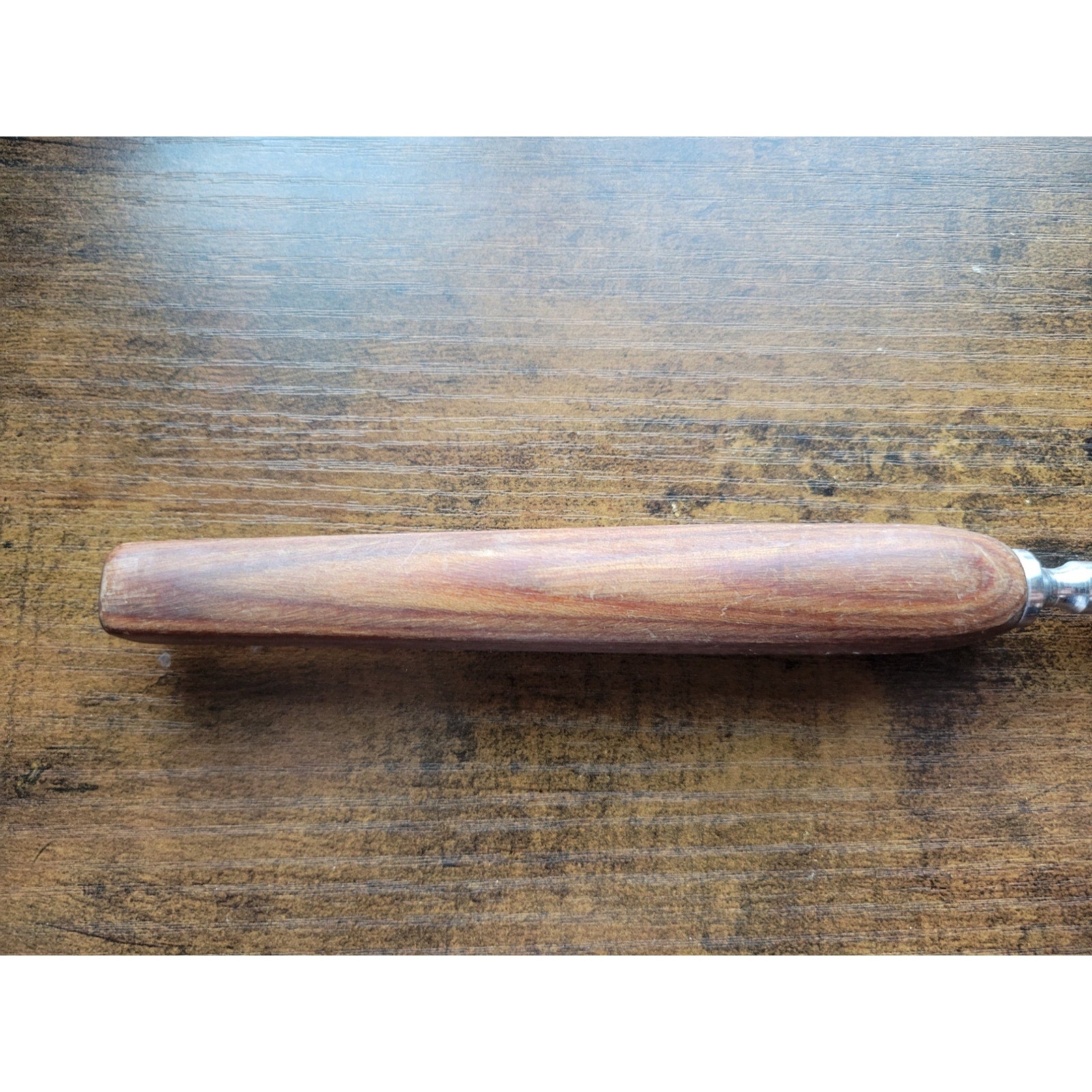 Vintage 2-Prong Stainless Steel Carving/Serving Fork w/Wooden Handle - 11” Long