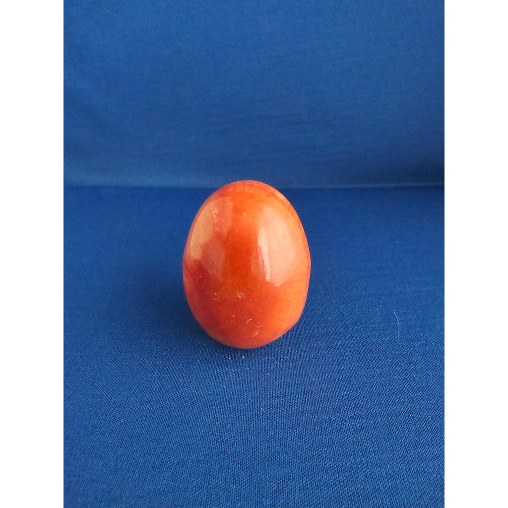 Vintage Alabaster Marble Carved Stone Fruit - Small 2-1/4" wide - Red/Orange