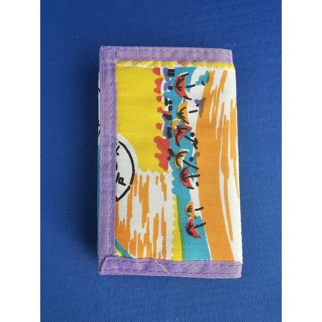 Vintage E.O Hotel - GaP - -5DEC60 - Purple Tri-Fold Wallet w/Beach Theme