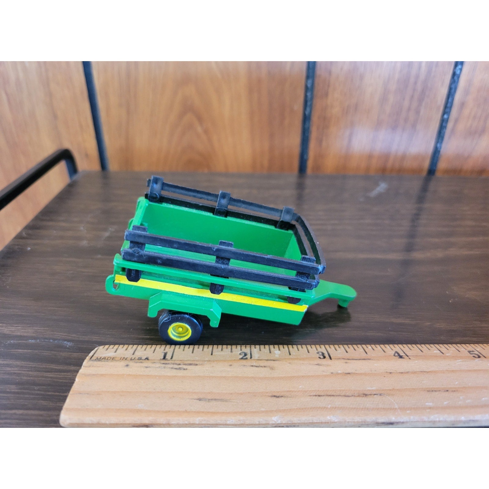 Vintage TootsieToy Green/Yellow Toy Farm Trailer