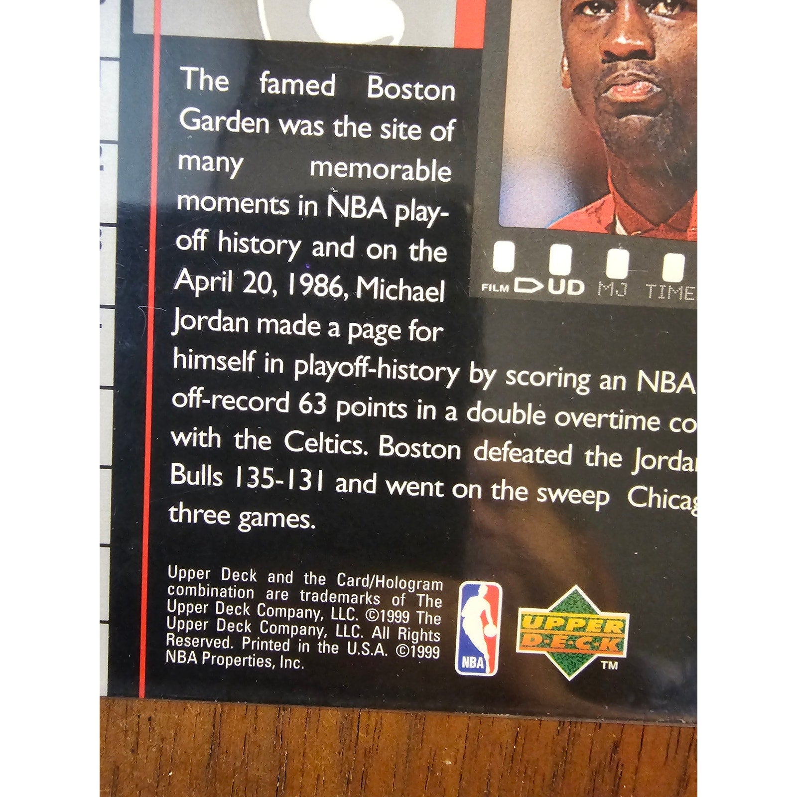 Michael Jordan 1999 Upper Deck #C2 - Playoff Record 63 Pts - MJ Retires - Jumbo
