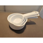 Set of 4 White Plastic Nesting Measuring Cups w/Ring