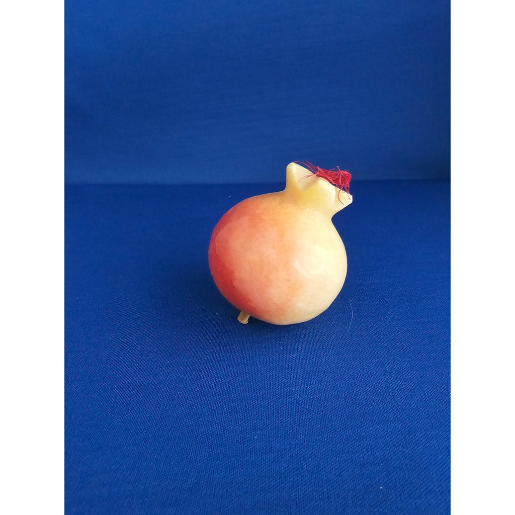 Vintage Alabaster Marble Carved Stone Fruit - Small 2-1/2" tall - Red/Yellow