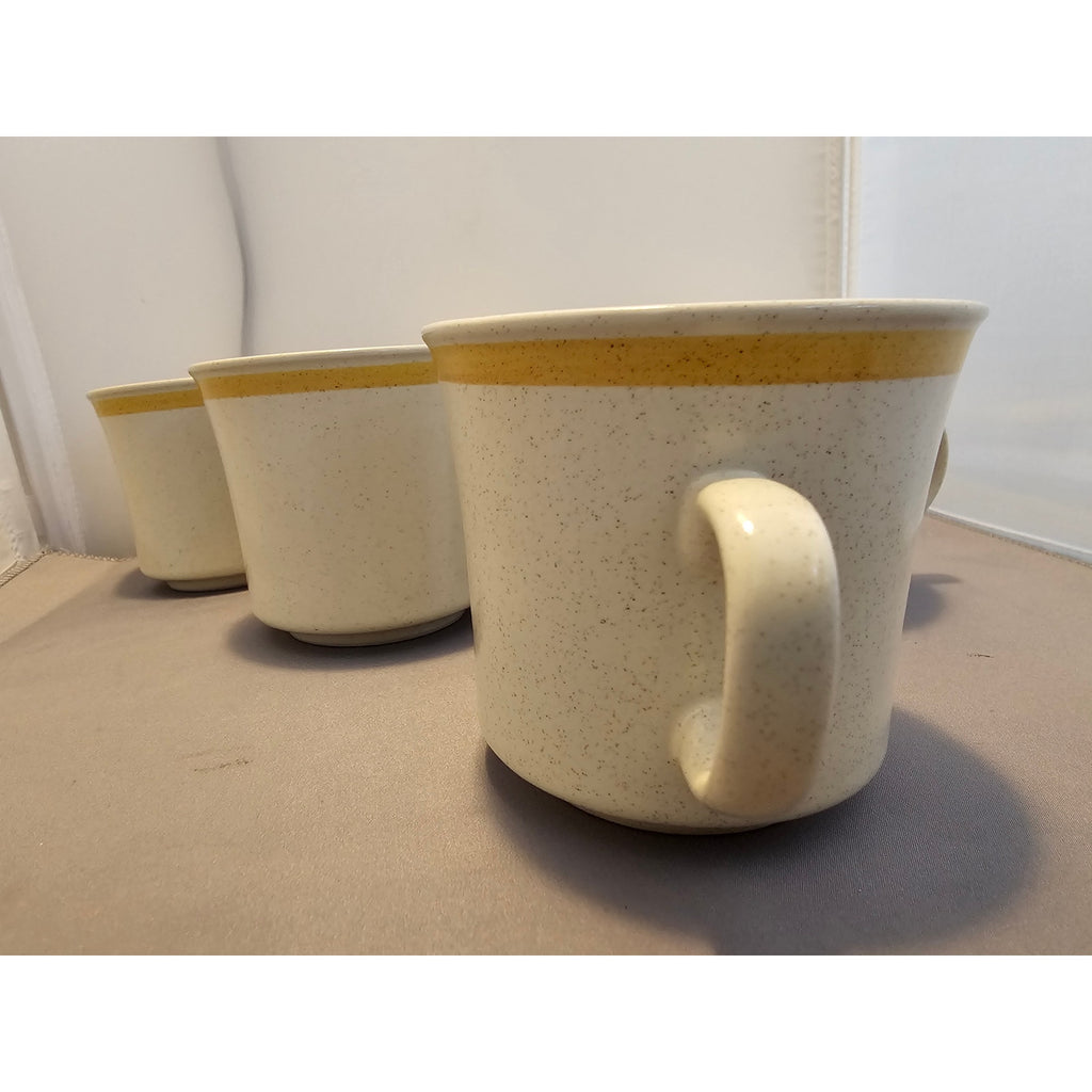 Lot of 6 Vintage Garden Festival Stoneware Beige/Yellow Coffee Cup/Mug - Japan