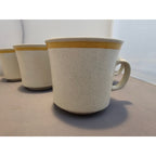 Lot of 6 Vintage Garden Festival Stoneware Beige/Yellow Coffee Cup/Mug - Japan