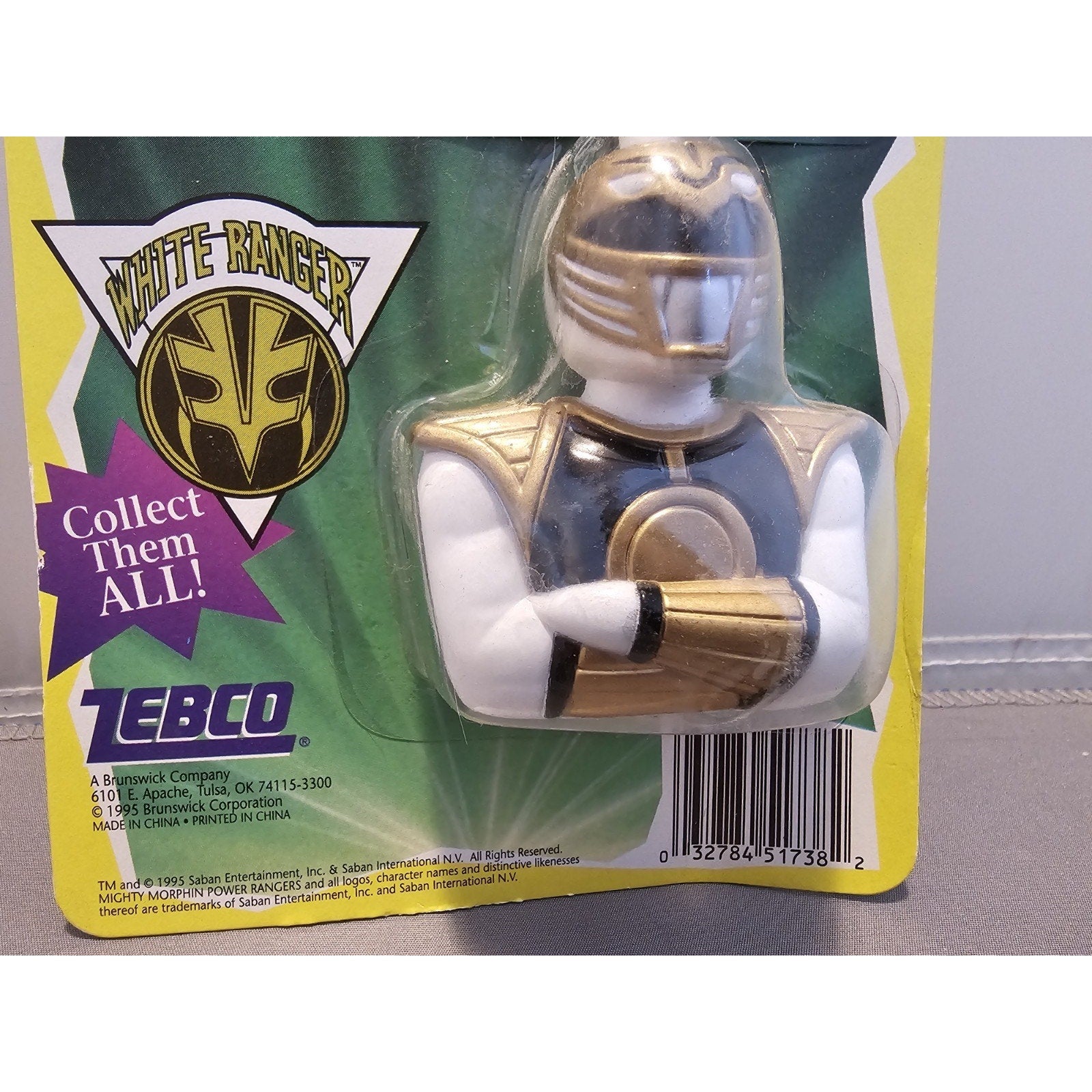 Vintage 1995 Mighty Morphin Power Rangers Zebco Fishing Bobber White Ranger #973