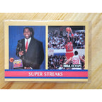 Michael Jordan/Magic Johnson 1990-1991 NBA Hoops #385 - Super Streaks - NBA