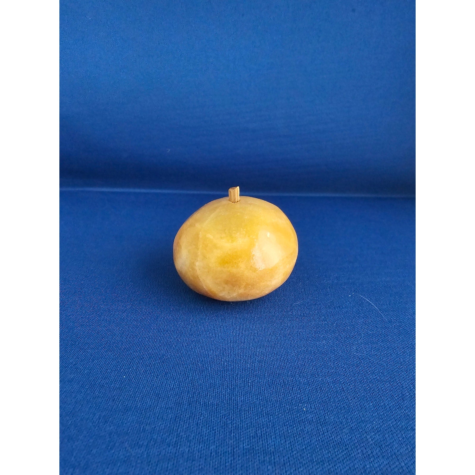 Vintage Alabaster Marble Carved Stone Fruit - Small 2" wide - Yellow