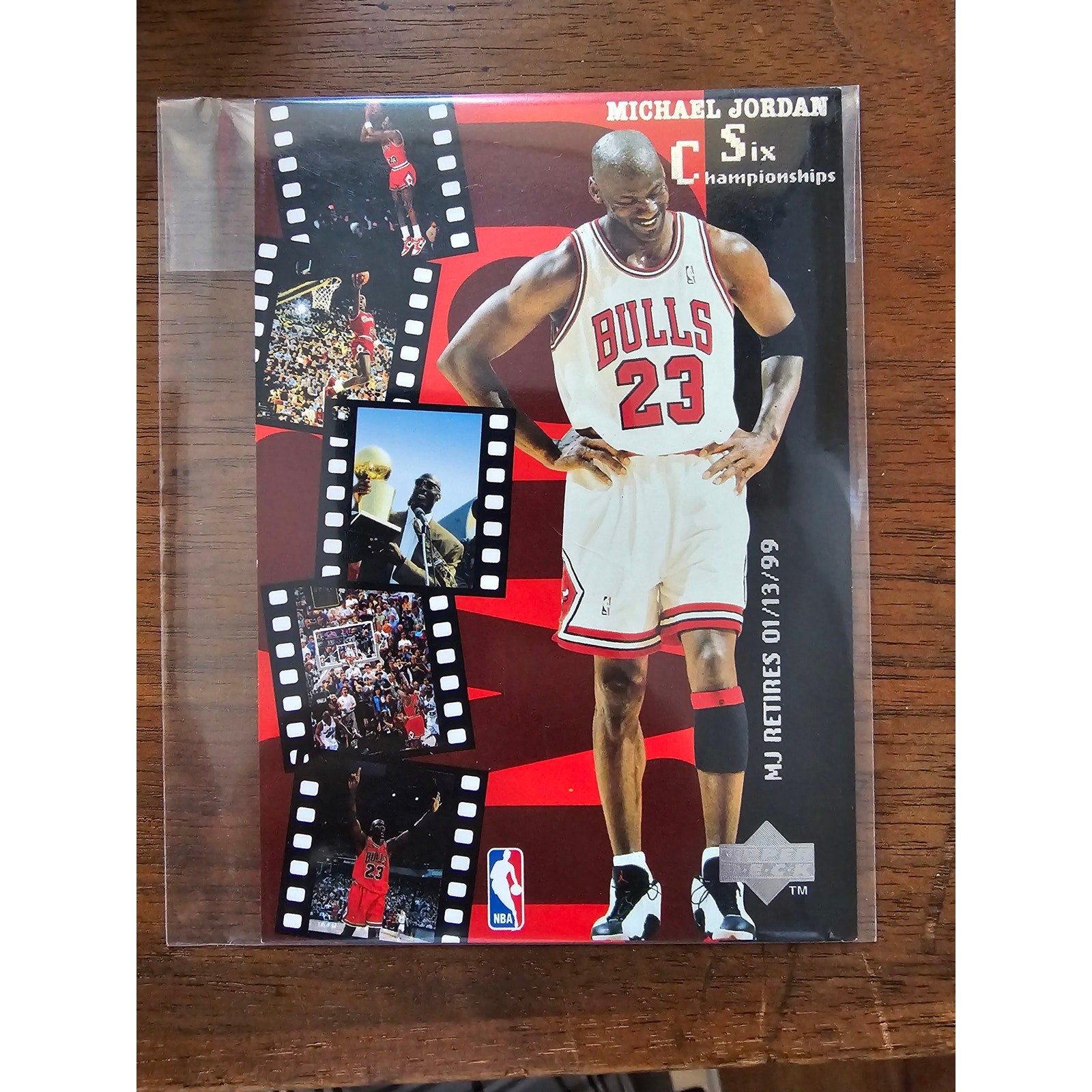 Michael Jordan 1999 Upper Deck #B22 - Six Championships - MJ Retires - Jumbo