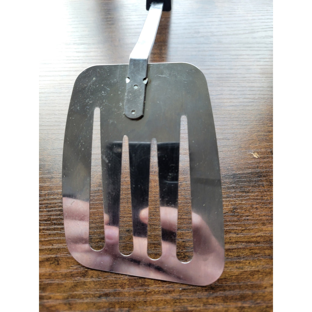 Vintage Foley Chrome Plated 12" Flipper/Spatula w/Black Handle - Made in USA