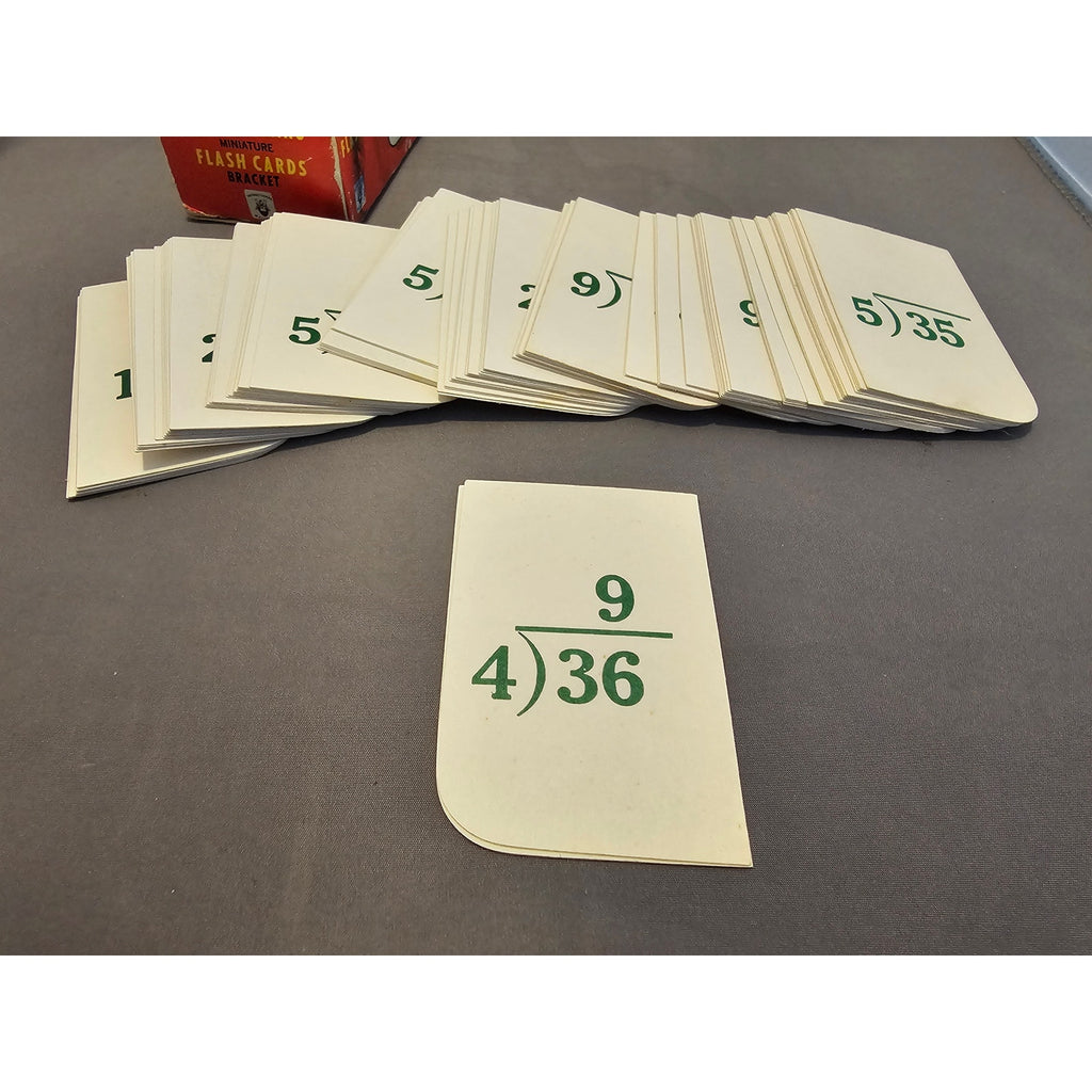 Vintage Kenworthy Miniature Math Flash Cards - Division #2062 - Self Teaching