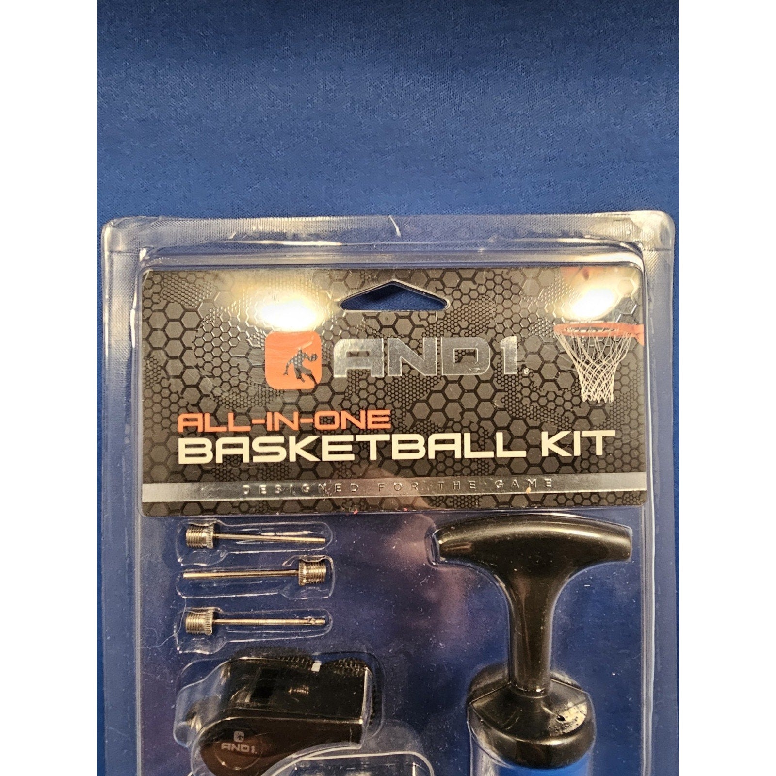 AND1 A1-AC101N- All-In-One Basketball Kit-Blue Pump, Pump Needles, Net & Whistle
