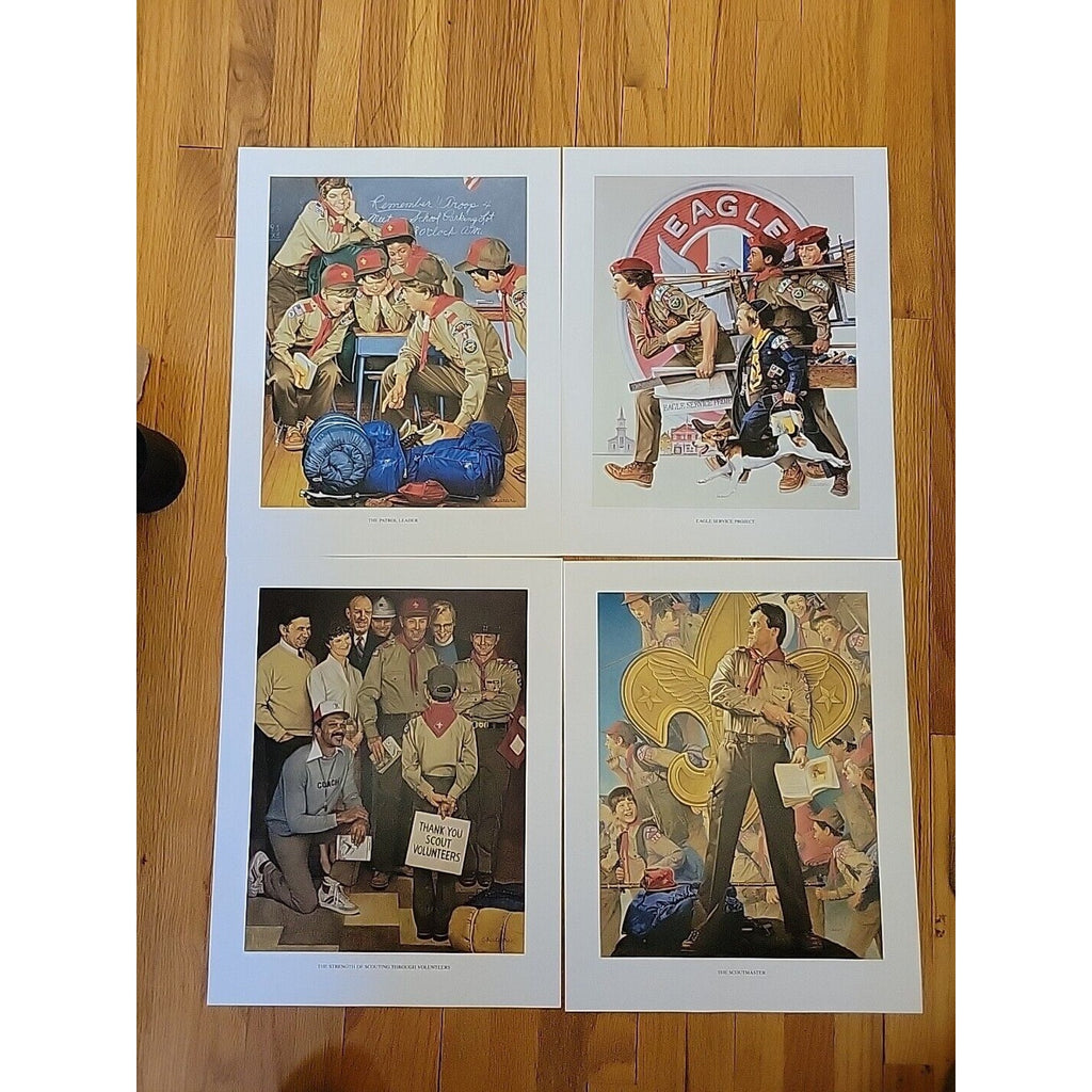 Lot of 4 1986 Hoyle Scouting Through The Years Posters - Patrol Leader, Eagle