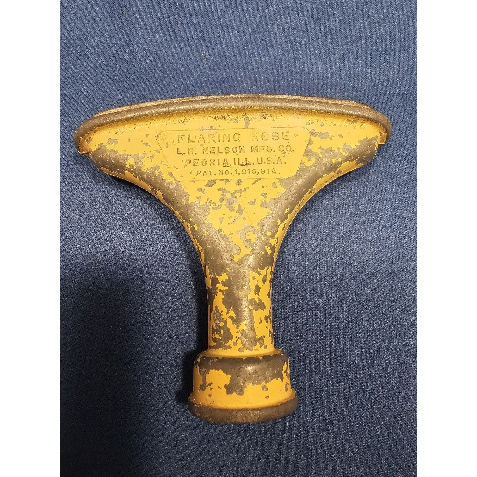 Vintage L.R. Nelson Mfg. Co. Flaring Rose Yellow Sprinkler Nozzle - USA