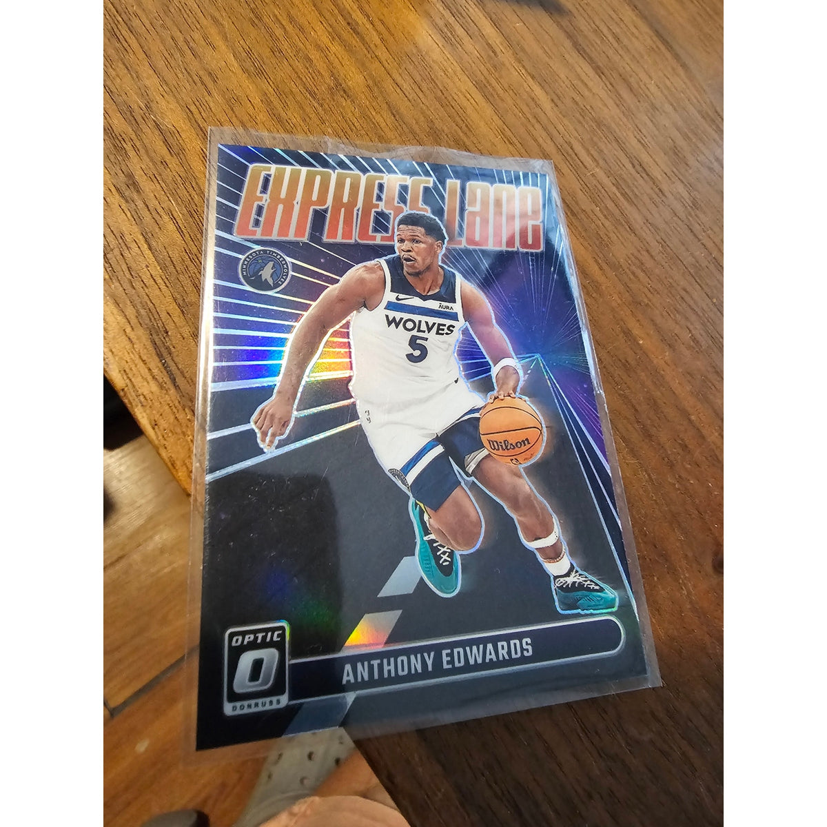 Anthony Edwards 2023-24 Panini Donruss Optic #24 - Express Lane - Purple Prizm