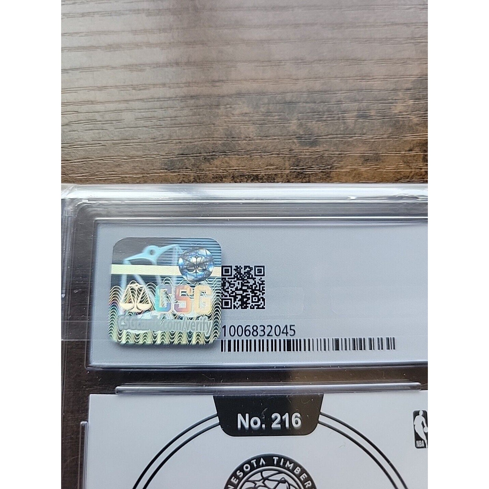 Anthony Edwards 2020-21 Panini Hoops #216 - Winter Rookie - CSG Graded 9