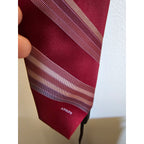 Vintage Adolfo Men's Necktie - Red w/Stripes - 54" x 3"