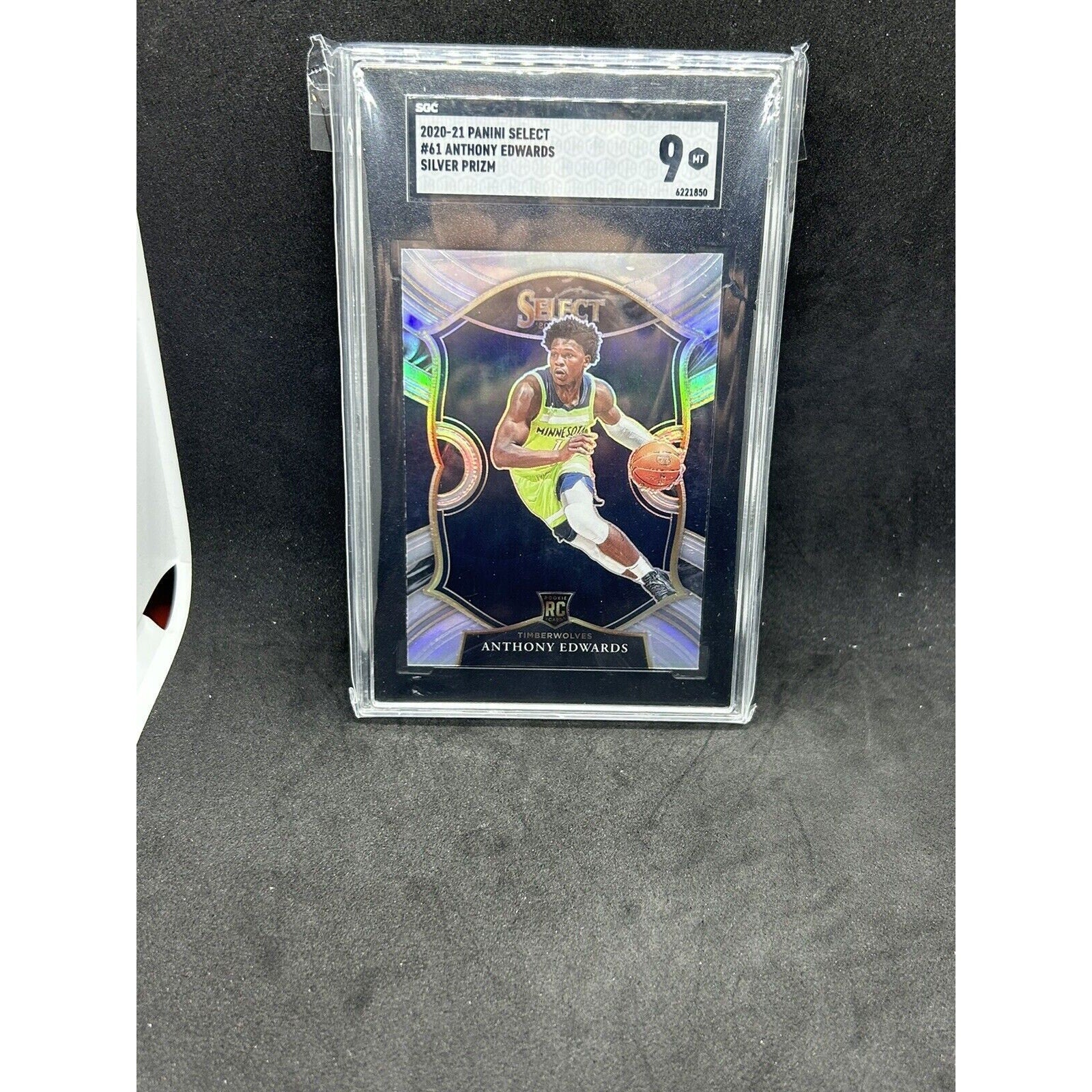 Anthony Edwards 2020-21 Panini Select #61 Silver Prizm Concourse #61 Rookie SGC9