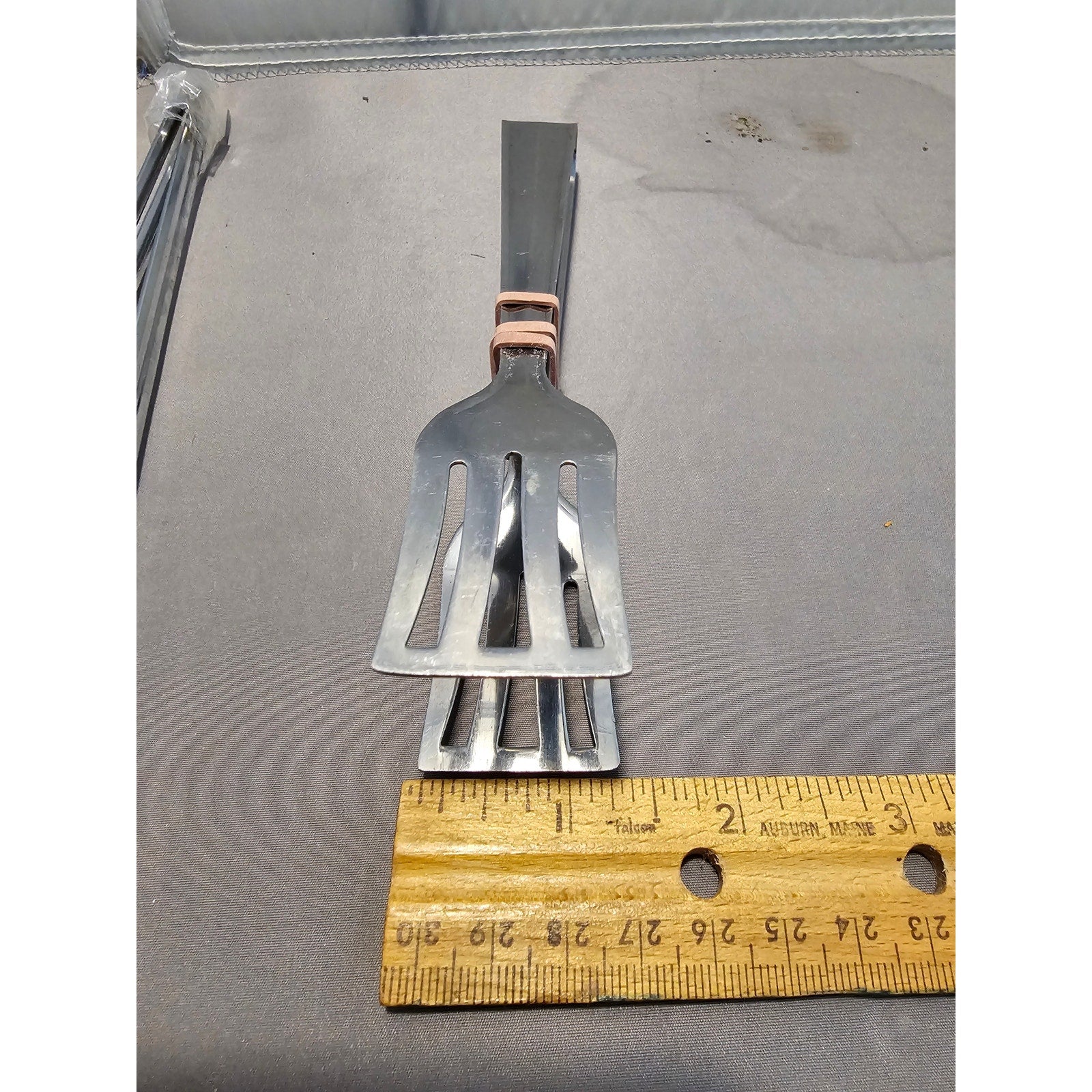 Silver Stainless Steel Tongs - 7" Long (used)