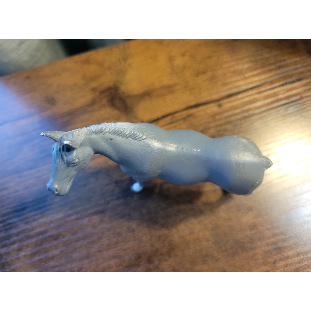1994 TM Grey Toy Horse B - Animal Figure - Farm Toy - China