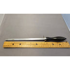 11-1/2" Black Plastic Handle Stainless Steel Knife Sharpener - Very Good