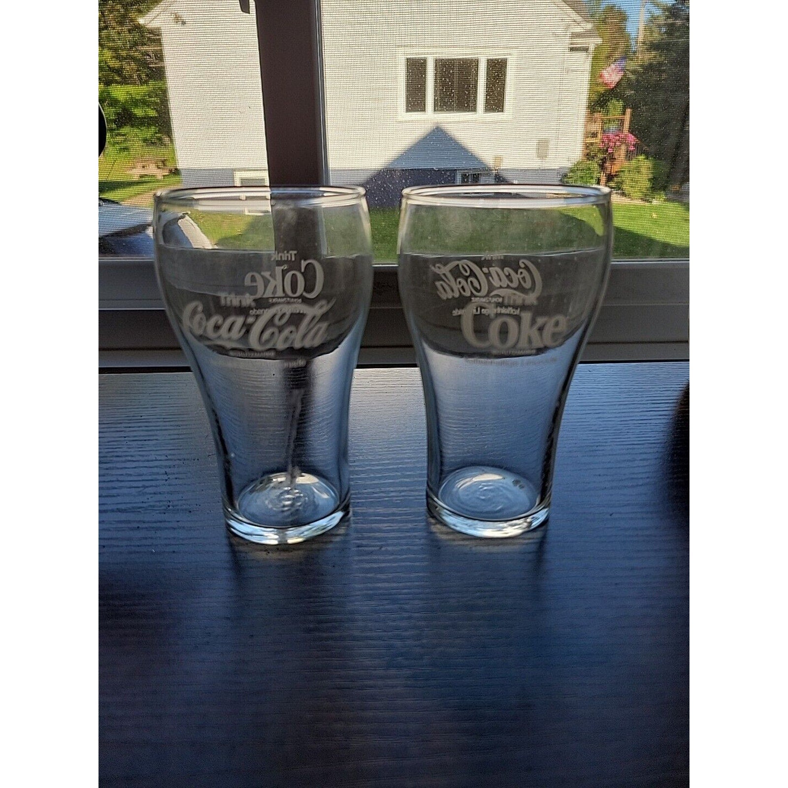 2 Vintage German 6.5oz Trink Coca-Cola koffeinhaltig Limonade Drinking Glass