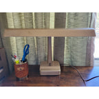 Vintage Mid Century Steel Gooseneck Fluorescent Desk Lamp - works