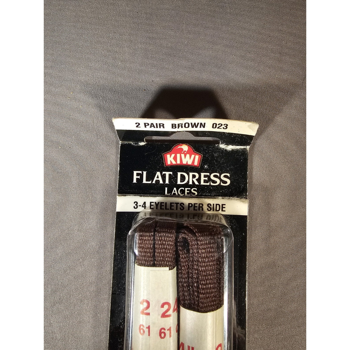NOS/Vintage Kiwi Brown 023 2-Pair Flat Dress 24" Laces - 3-4 Eyelets per Side