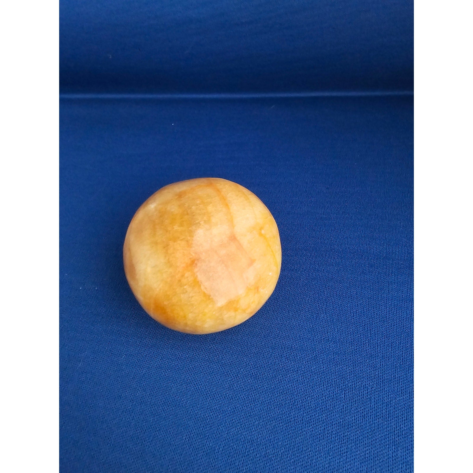 Vintage Alabaster Marble Carved Stone Fruit - Small 2" wide - Yellow