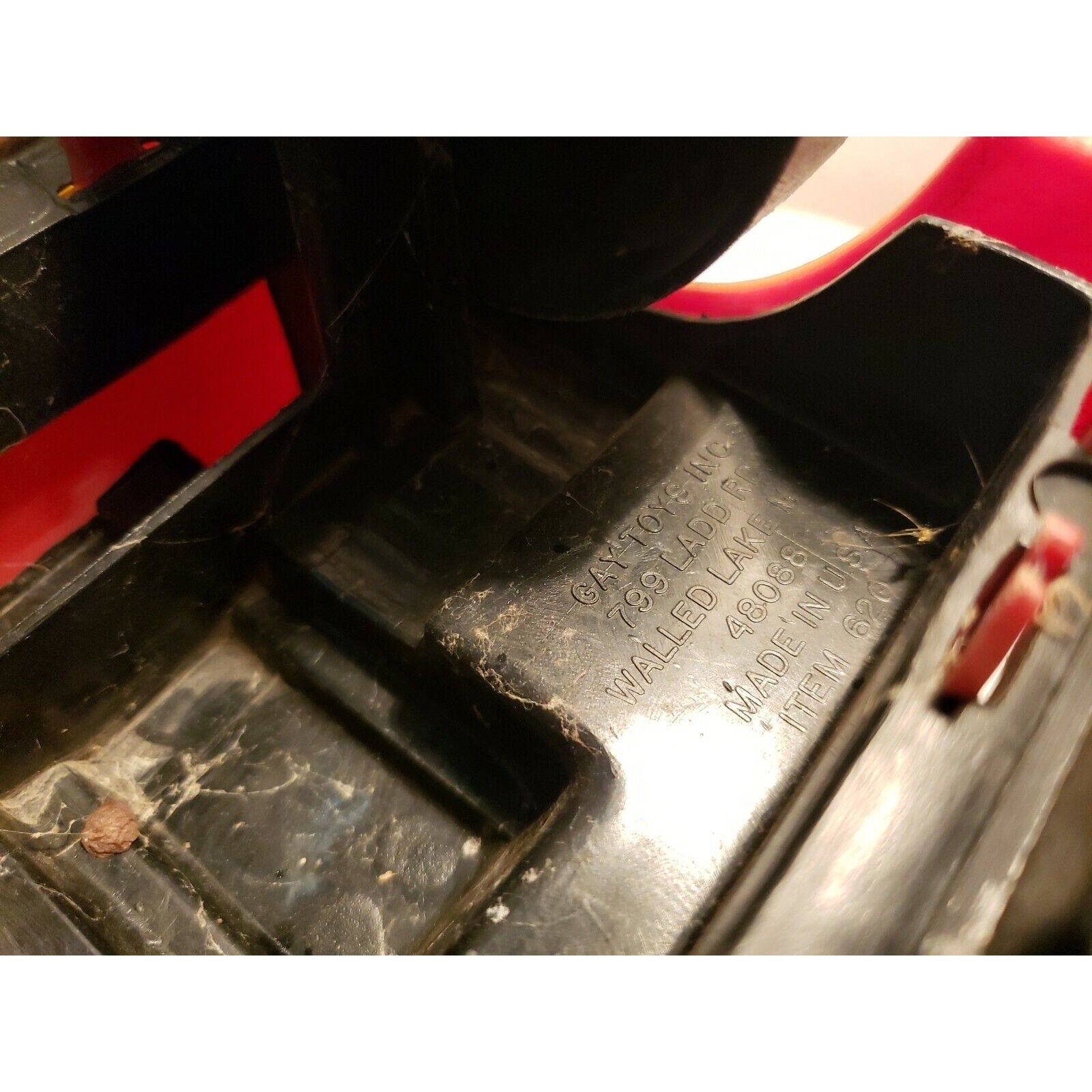 Vintage Gay Toys 12" plastic Dump Truck 620 brown/yellow Goodyear Tracker