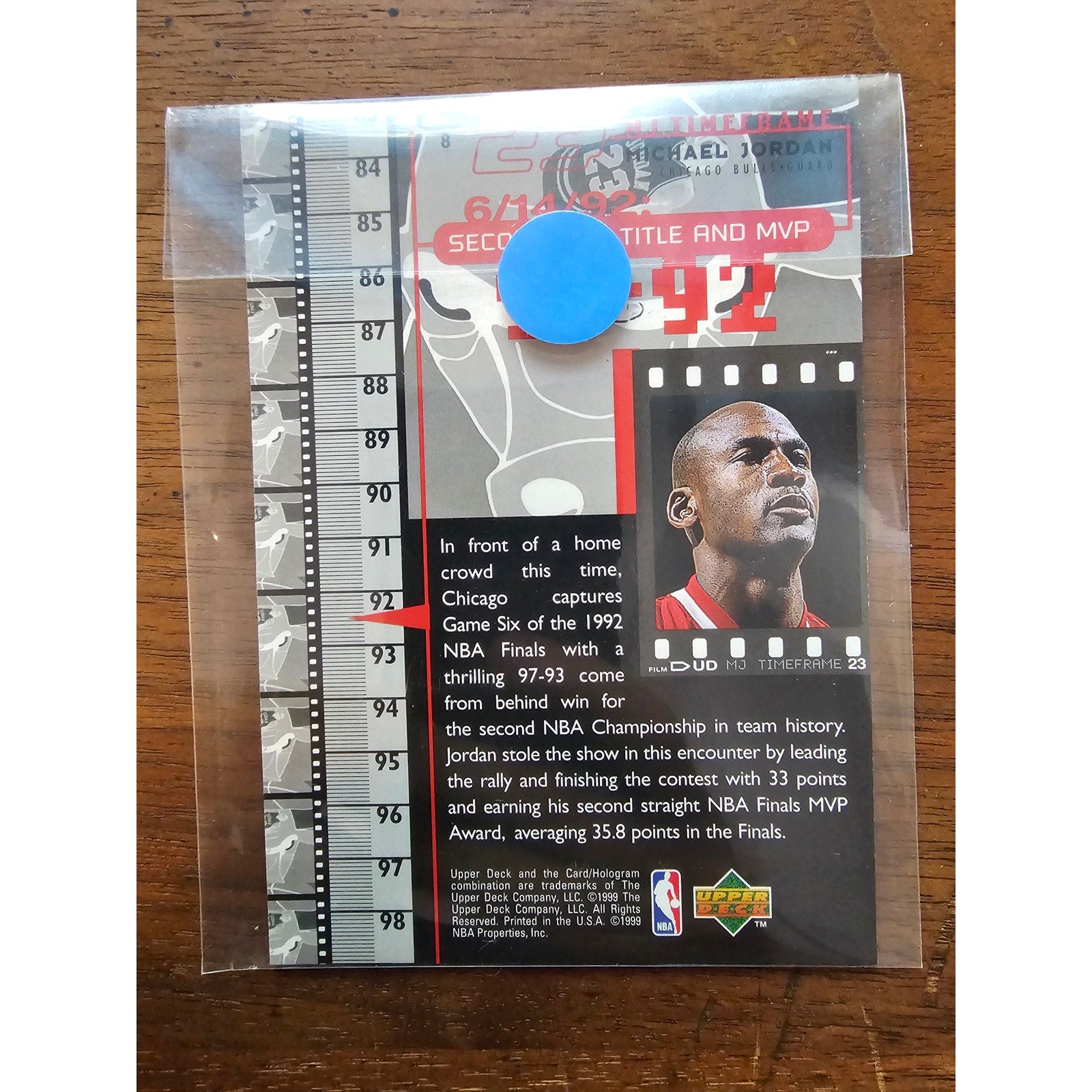 Michael Jordan 1999 Upper Deck #C8 - 6/14/92 Second Title - MJ Retires - Jumbo
