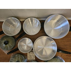 Vintage Mirro La Cuisine 9-Pc Green Heavyweight Aluminum Cookware Set 550-2190