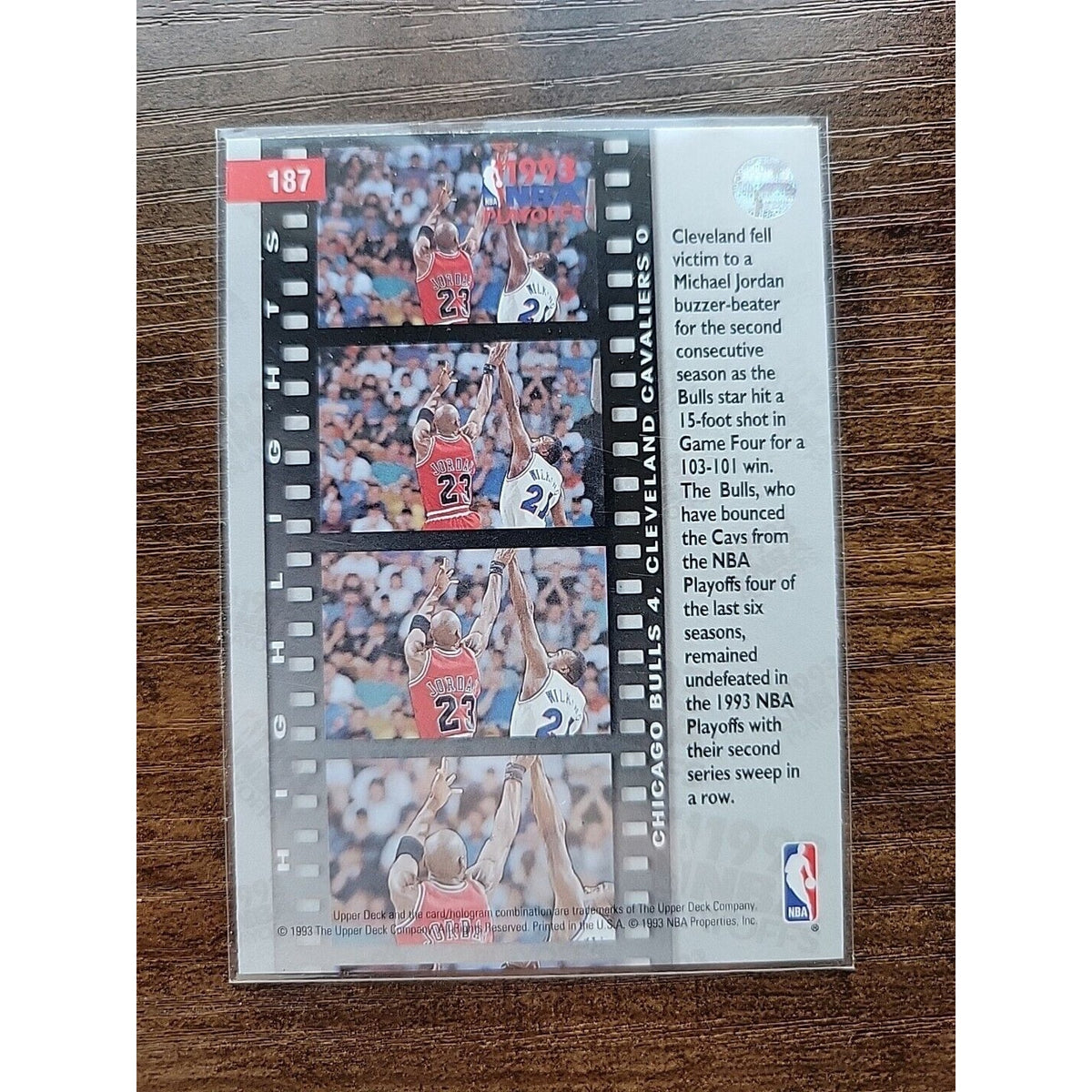 Michael Jordan 1993-1994 Upper Deck #187 - NBA Playoffs Highlights May 11-17