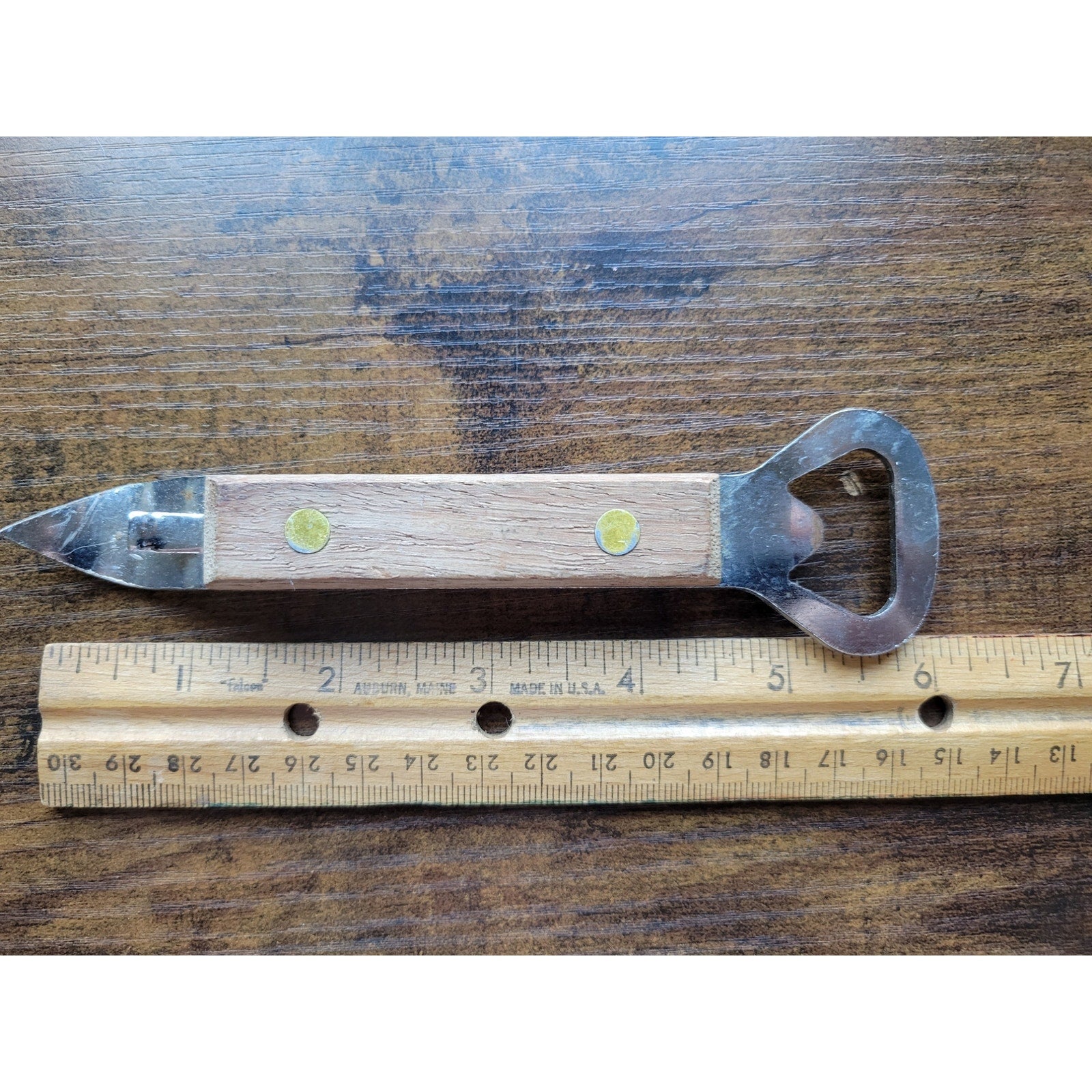 Vintage Mid-Century Can/Bottle Opener w/Wood Handle
