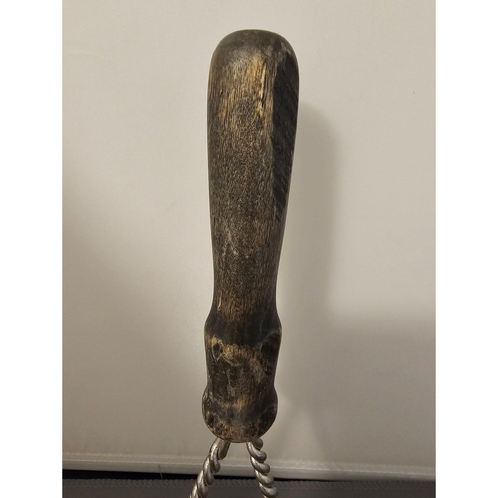 Vintage 10" Twisted Wire Potato Masher w/black wood handle