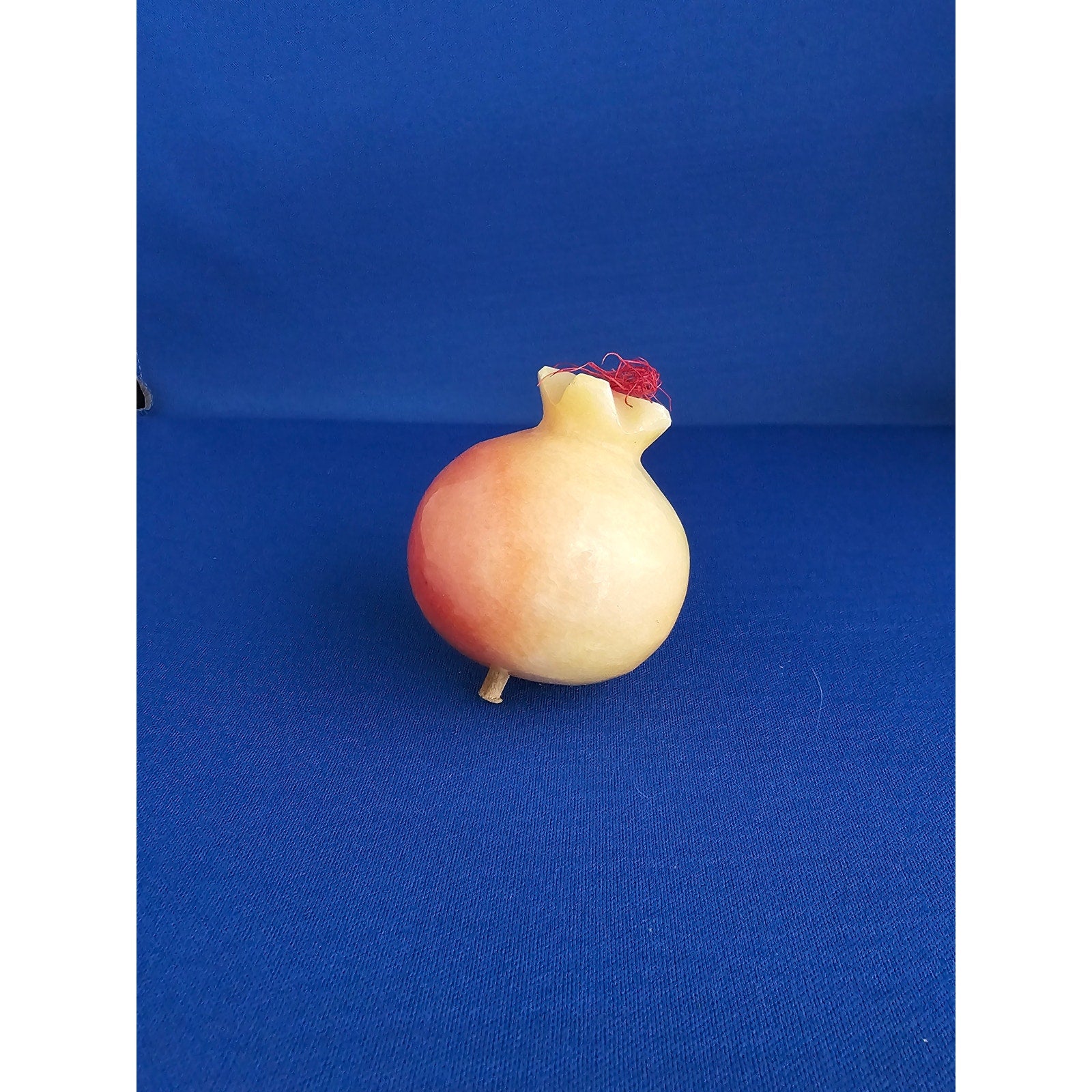 Vintage Alabaster Marble Carved Stone Fruit - Small 2-1/2" tall - Red/Yellow