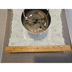 Vintage Mid Century Modern Square Ceiling Light Fixture w/Frosted Glass Floral